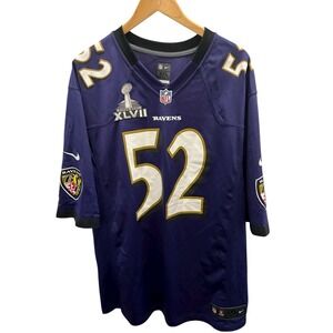 Nike Baltimore Ravens Ray Lewis Vintage Super Bowl XLVII Patch Jersey 3XL Purple